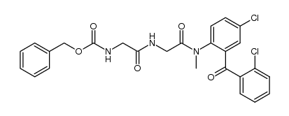 4-chloro-2-(o-chlorobenzoyl)-N-methyl-Nα-[(benzyloxycarbonyl)glycyl]glycinanilide结构式