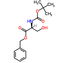 N-叔丁氧羰基-L-丝氨酸结构式