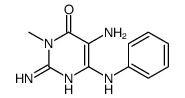 2,5-diamino-6-anilino-3-methylpyrimidin-4-one Structure