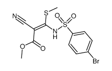 (E)-3-(4-Bromo-benzenesulfonylamino)-2-cyano-3-methylsulfanyl-acrylic acid methyl ester Structure