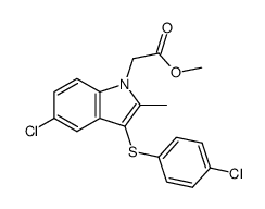5-chloro-3-[(4-chlorophenyl)thio]-2-methyl-1H-indole-1-acetic acid, methyl ester Structure