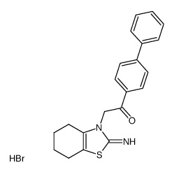2-amino-3-(2-biphenyl-4-yl-2-oxo-ethyl)-4,5,6,7-tetrahydro-benzothiazolium, bromide结构式