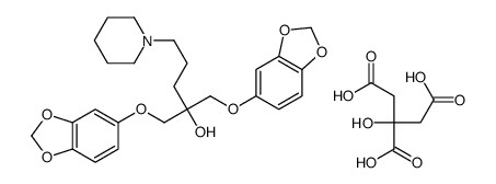 1-(1,3-benzodioxol-5-yloxy)-2-(1,3-benzodioxol-5-yloxymethyl)-5-piperidin-1-ylpentan-2-ol,2-hydroxypropane-1,2,3-tricarboxylic acid Structure
