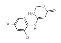 2-Butenoic acid,3-[(3,5-dibromo-2-pyridinyl)amino]-, ethyl ester结构式