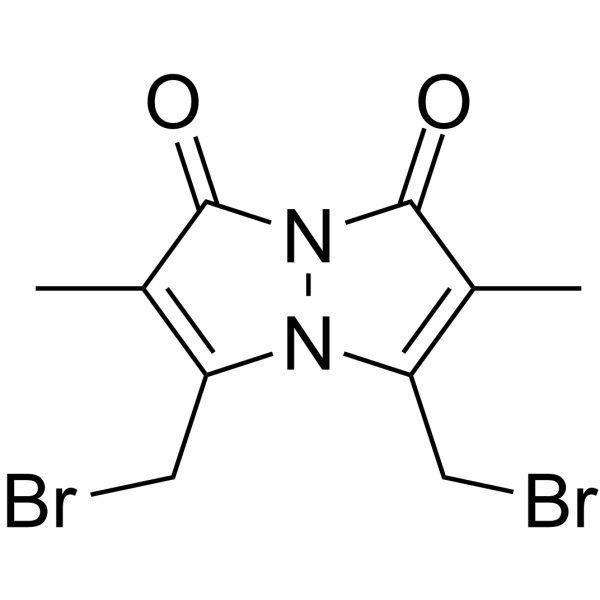 3,5-双溴甲基-2,6-二甲基吡唑并[1,2-a]吡唑-1,7-二酮结构式
