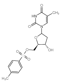 5-O-(4-甲基苯基磺酰基)胸腺嘧啶脱氧核苷结构式