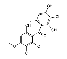 3,3'-dichloro-2,4,6'-trihydroxy-2',4'-dimethoxy-6-methylbenzophenone Structure