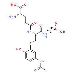 Acetaminophen Glutathione-¹³C2,¹⁵N Disodium Salt Structure