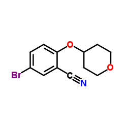 5-BROMO-2-(TETRAHYDRO-2H-PYRAN-4-YLOXY)BENZONITRILE Structure