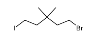 1-bromo-5-iodo-3,3-dimethylpentane结构式
