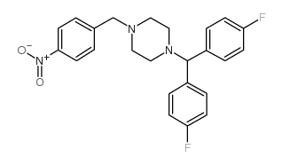 1-[双(4-氟苯基)甲基]-4-(4-硝基苄基)哌嗪结构式