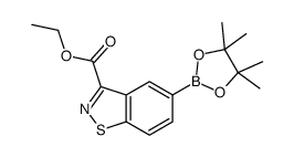 5-(4,4,5,5-四甲基-1,3,2-二氧硼烷)-1,2-苯并异噻唑-3-羧酸乙酯结构式