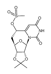 2',3'-O-isopropylidene-6(S)-O-mesyl-6,6'-cyclo-5'-deoxy-1-(β-D-allofuranosyl)uracil Structure