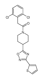2-(2,6-dichlorophenyl)-1-[4-(3-thiophen-2-yl[1,2,4]oxadiazol-5-yl)piperid-1-yl]ethanone结构式