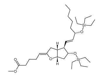 methyl 11α,15(S)-bis[(triethylsilyl)oxy]-6,9α-epoxy-prosta-5(Z),13(E)-dien-1-oate结构式