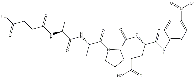 琥珀酰-丙氨酰-丙氨酰-脯氨酰-谷氨酰-对硝基苯结构式