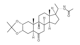 20-acetoxy-2α,3α-(isoprolidenedioxy)-5α-pregnan-6-one结构式