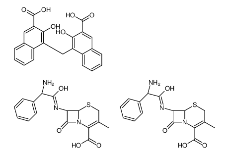 (6R,7R)-7-[[(2S)-2-amino-2-phenylacetyl]amino]-3-methyl-8-oxo-5-thia-1-azabicyclo[4.2.0]oct-2-ene-2-carboxylic acid,4-[(3-carboxy-2-hydroxynaphthalen-1-yl)methyl]-3-hydroxynaphthalene-2-carboxylic acid Structure