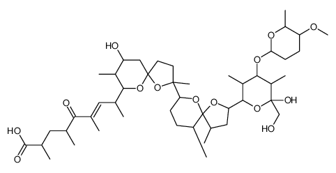 (E)-8-[7-hydroxy-2-[2-[6-hydroxy-6-(hydroxymethyl)-4-(5-methoxy-6-methyloxan-2-yl)oxy-3,5-dimethyloxan-2-yl]-4,6-dimethyl-1,10-dioxaspiro[4.5]decan-9-yl]-2,8-dimethyl-1,10-dioxaspiro[4.5]decan-9-yl]-2,4,6-trimethyl-5-oxonon-6-enoic acid结构式