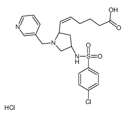 (Z)-6-[(2S,4R)-4-[(4-chlorophenyl)sulfonylamino]-1-(pyridin-3-ylmethyl)pyrrolidin-2-yl]hex-5-enoic acid,hydrochloride Structure