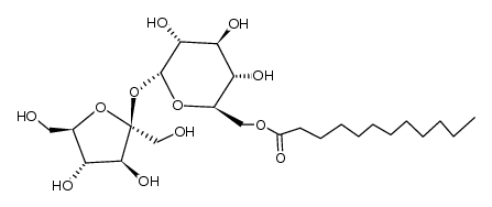 ((2R,3S,4S,5R,6R)-6-(((2S,3S,4S,5R)-3,4-Dihydroxy-2,5-bis(hydroxymethyl)tetrahydrofuran-2-yl)oxy)-3,4,5-trihydroxytetrahydro-2H-pyran-2-yl)methyl dodecanoate Structure
