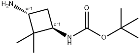 ((1R,3R)-3-氨基-2,2-二甲基环丁基)氨基甲酸叔丁酯结构式