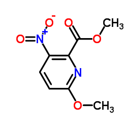 6-甲氧基-3-硝基吡啶-2-甲酸甲酯结构式