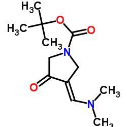 tert-Butyl 3-((dimethylamino)methylene)-4-oxopyrrolidine-1-carboxylate Structure