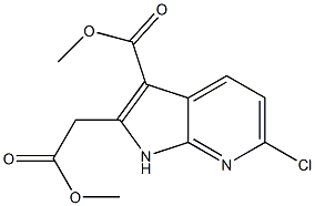 Methyl 6-chloro-2-(2-Methoxy-2-oxoethyl)-1H-pyrrolo[2,3-b]pyridine-3-carboxylate Structure