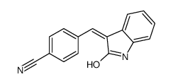 4-[(Z)-(2-Oxo-1,2-dihydro-3H-indol-3-ylidene)methyl]benzonitrile结构式