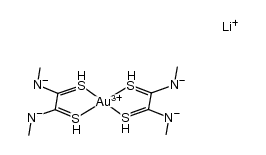 lithium gold(III) bis(dimethyldithiooxamide-2H) Structure