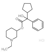 Mandelic acid, .alpha.-cyclopentyl-, 1-ethyl-3-piperidyl ester hydrochloride picture