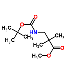 3-(叔丁氧基羰基)-2,2-二甲基丙酸甲酯结构式