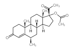 Pregn-4-ene-3,20-dione,17-(acetyloxy)-6-methyl-, (6b)- (9CI) Structure