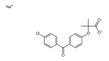 Propanoic acid,2-[4-(4-chlorobenzoyl)phenoxy]-2-methyl-, sodium salt (1:1) Structure
