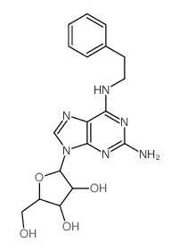 Adenosine,2-amino-N-(2-phenylethyl)- (9CI)结构式