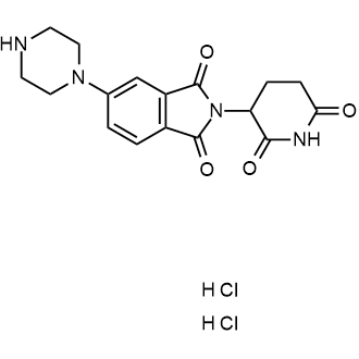 2-(2,6-二氧代哌啶-3-基)-5-(哌嗪-1-基)异吲哚啉-1,3-二酮二盐酸盐结构式