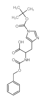 2-phenylmethoxycarbonylamino-3-(1-tert-butoxycarbonylimidazol-4-yl)propanoic acid结构式
