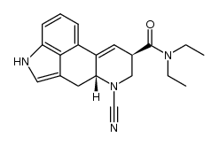 9,10-didehydro-N,N-diethyl-6-cyanoergoline-8β-carboxamide Structure