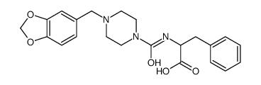 2-[[4-(1,3-benzodioxol-5-ylmethyl)piperazine-1-carbonyl]amino]-3-phenylpropanoic acid Structure