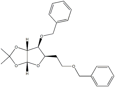 3-O,5-O-Dibenzyl-1-O,2-O-isopropylidene-6-deoxy-α-D-glucofuranose Structure