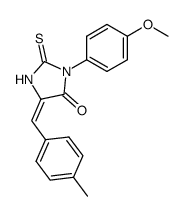 3-(4-Methoxy-phenyl)-2-thioxo-5-[1-p-tolyl-meth-(E)-ylidene]-imidazolidin-4-one结构式
