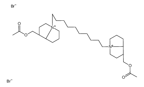 [(1R,8S)-4-[10-[(1R,8S)-1-(acetyloxymethyl)-2,3,5,6,7,8-hexahydro-1H-pyrrolizin-4-ium-4-yl]decyl]-2,3,5,6,7,8-hexahydro-1H-pyrrolizin-4-ium-1-yl]methyl acetate,dibromide Structure