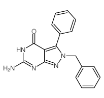 3-amino-8-benzyl-7-phenyl-2,4,8,9-tetrazabicyclo[4.3.0]nona-1,3,6-trien-5-one Structure
