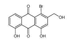 4-Bromo-1,8-dihydroxy-3-(hydroxymethyl)-9,10-anthraquinone结构式