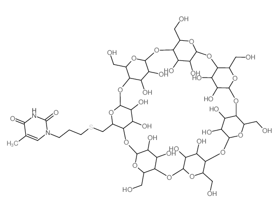 6-deoxy-6-<(3-thym-1-yl)propyl)thio>-β-cyclodextrin Structure