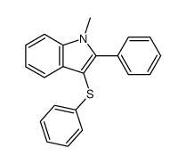 1-methyl-2-phenyl-3-(phenylsulfenyl)indole结构式