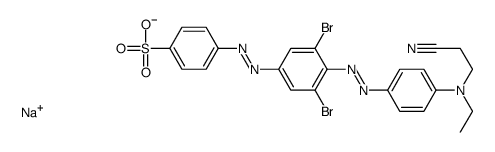 sodium p-[[3,5-dibromo-4-[[p-[(2-cyanoethyl)ethylamino]phenyl]azo]phenyl]azo]benzenesulphonate structure