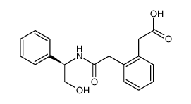 (R)-2-{[N-(2-hydroxy-1-phenylethyl)carbamoylmethyl]phenyl}acetic acid结构式
