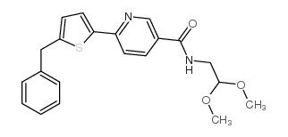 6-(5-苄基噻吩-2-基)-n-(2,2-二甲氧基乙基)烟酰胺结构式